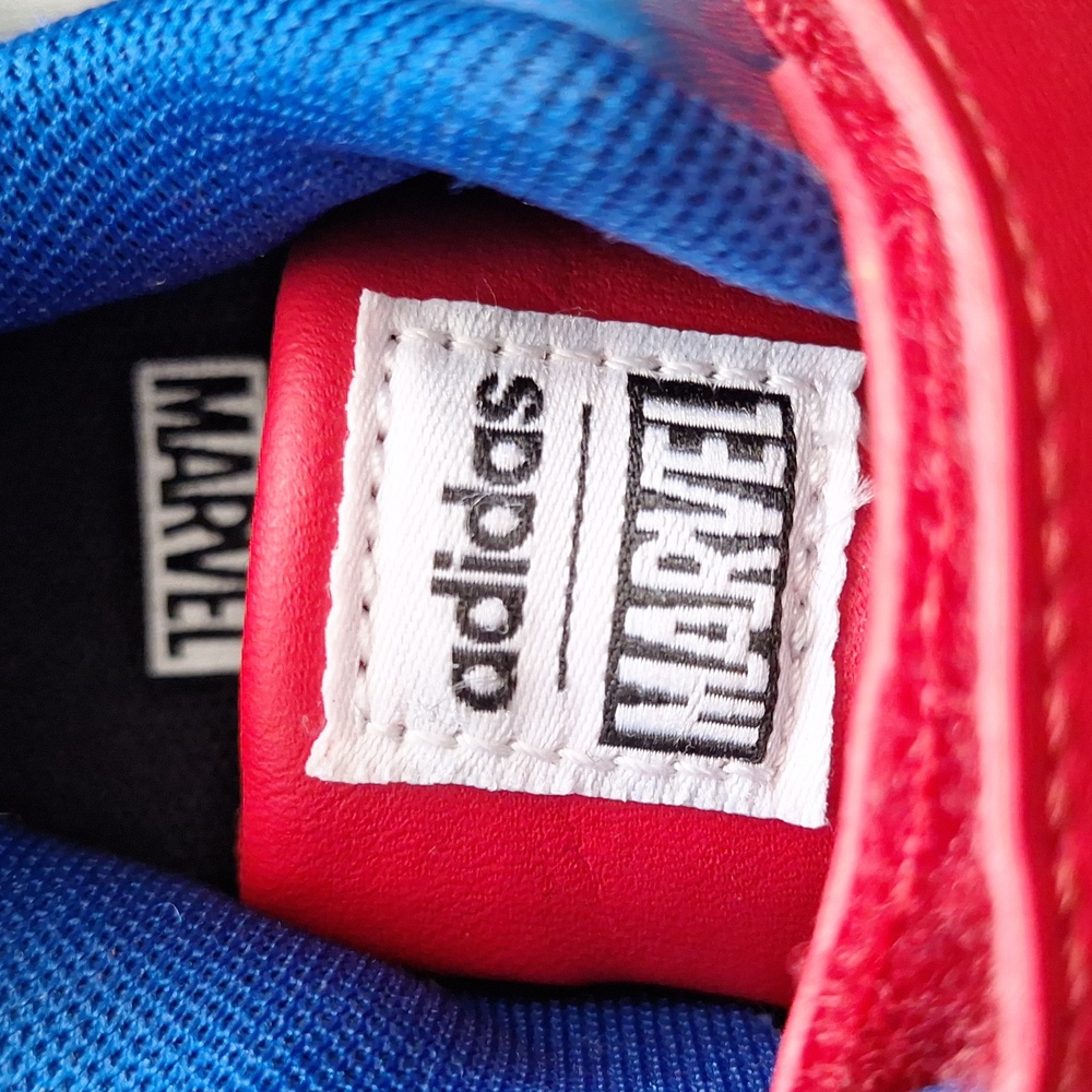 Toddler Adidas Spiderman Velcro Shoes, size 5c, Blue & Red - Picture 7 of 8